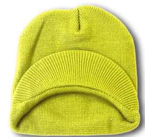 TopHeadwear Cuffless Jeep Visor Winter Beanie - Neon Yellow