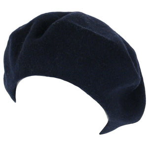 WOOL FRENCH BERET TAM BEANIE SLOUCH HAT CAP, Navy