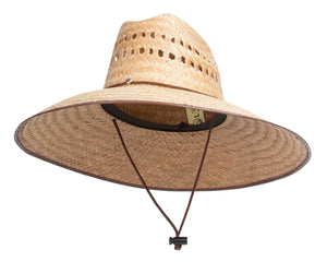 TopHeadwear Ultra 5" Wide Brim Straw Sun Hat w/ Panel Holes - Natural/Brown