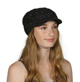 TopHeadwear Glitter Sequin Trim Newsboy Hat