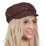 TopHeadwear Glitter Sequin Trim Newsboy Hat