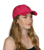 Womens Sequin Trim Baseball Cap