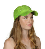 Womens Sequin Trim Baseball Cap