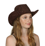 TopHeadwear Glitter Sequin Trim Cowboy Hat