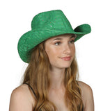 TopHeadwear Glitter Sequin Trim Cowboy Hat