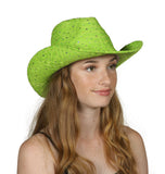 TopHeadwear Glitter Sequin Trim Cowboy Hat