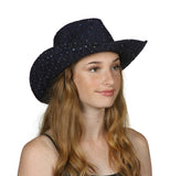 TopHeadwear Glitter Sequin Trim Cowboy Hat