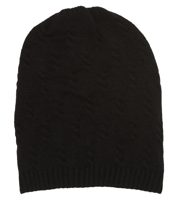 Topheadwear Winter Knitted Short Cuff Beanie - Black