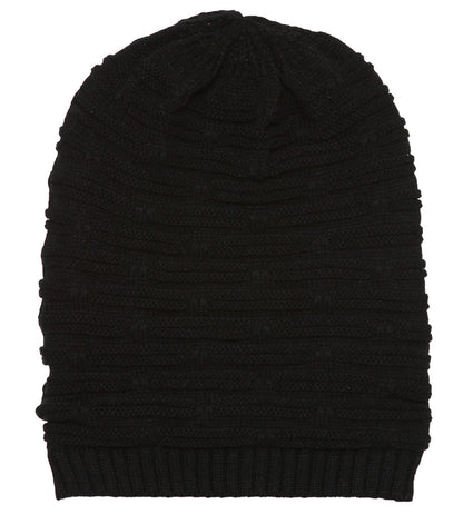 Topheadwear Winter Knitted Dash Short Beanie - Black