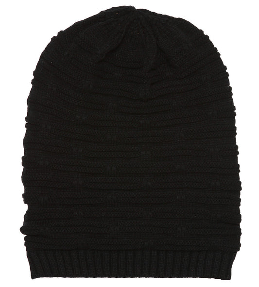 Topheadwear Winter Knitted Dash Short Beanie - Black