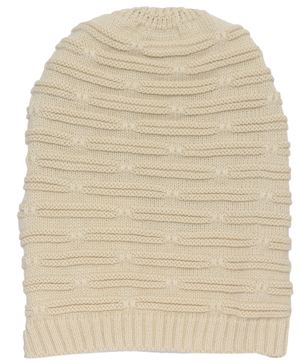Topheadwear Winter Knitted Dash Short Beanie - Black
