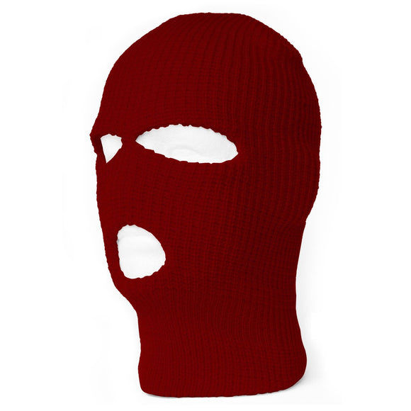 TopHeadwear's 3 Hole Face Ski Mask, Burgundy