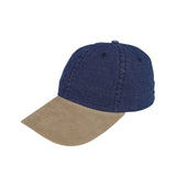 TopHeadwear Washed Denim Cap w/ Suede Bill