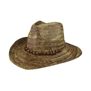 Western Tea Stained Straw Hat - Brown