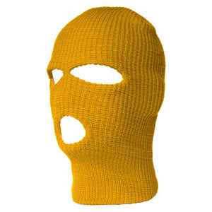 TopHeadwear's 3 Hole Face Ski Mask, Yellow-Gold